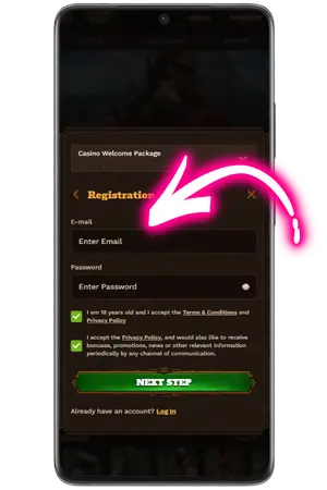 To launch the game Cash Eruption, create an account.